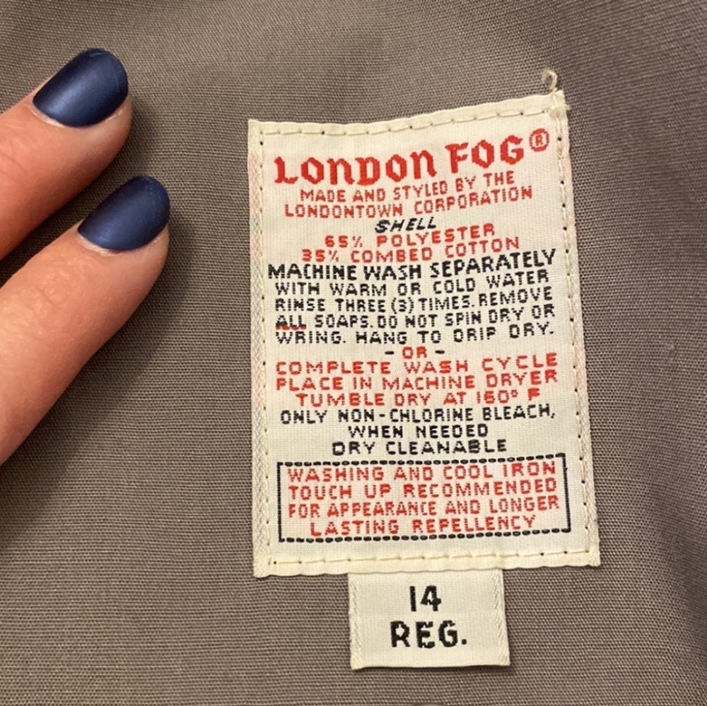 London Fog Grey Trench Coat - Picture 10 of 15